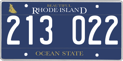 RI license plate 213022