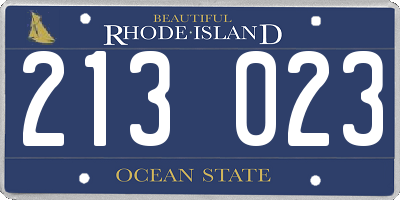 RI license plate 213023
