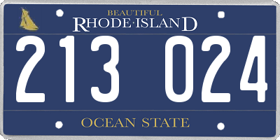 RI license plate 213024