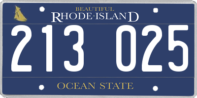 RI license plate 213025