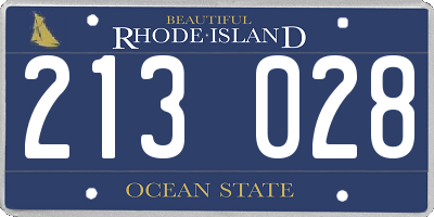 RI license plate 213028
