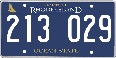 RI license plate 213029