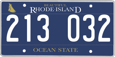 RI license plate 213032