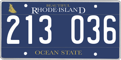 RI license plate 213036