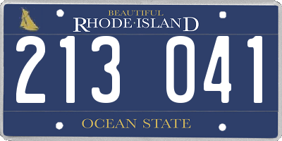RI license plate 213041