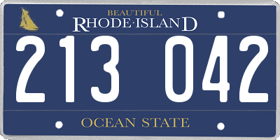 RI license plate 213042