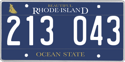 RI license plate 213043