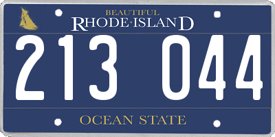 RI license plate 213044