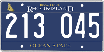 RI license plate 213045