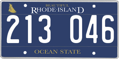 RI license plate 213046