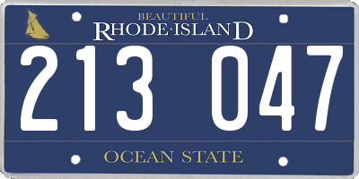 RI license plate 213047