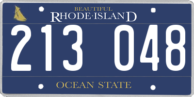 RI license plate 213048