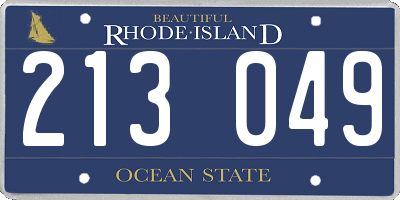 RI license plate 213049