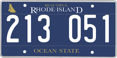 RI license plate 213051