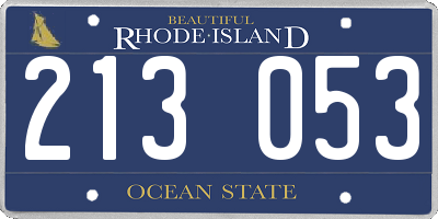 RI license plate 213053