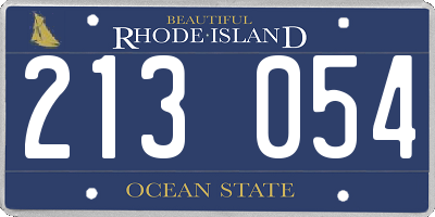 RI license plate 213054