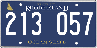 RI license plate 213057