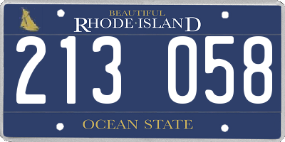 RI license plate 213058