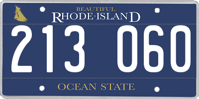RI license plate 213060