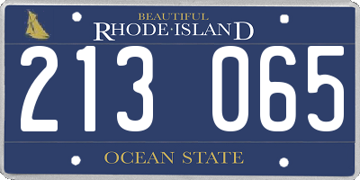 RI license plate 213065