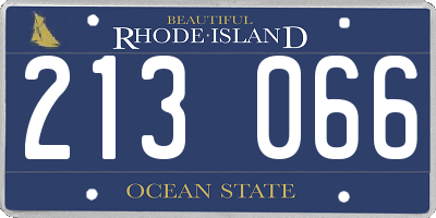 RI license plate 213066