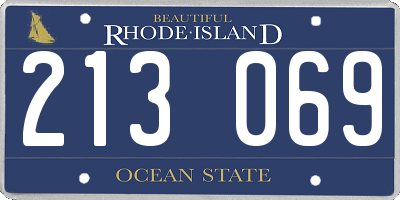RI license plate 213069