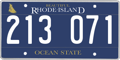 RI license plate 213071