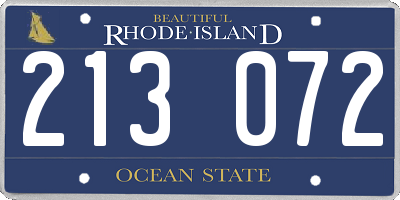 RI license plate 213072