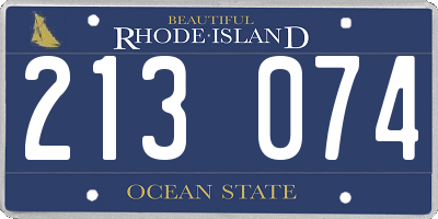 RI license plate 213074