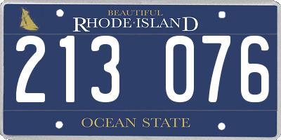 RI license plate 213076
