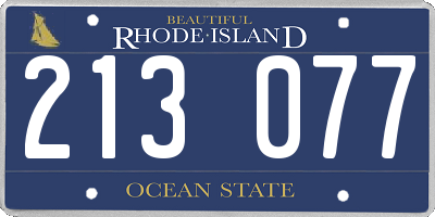 RI license plate 213077
