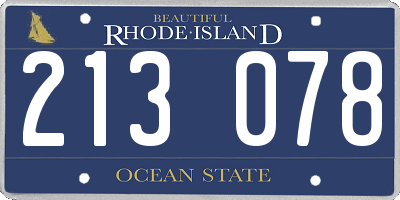 RI license plate 213078