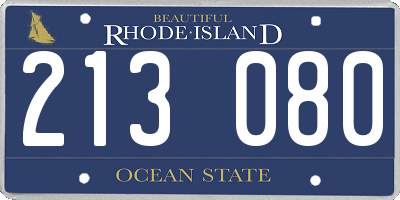 RI license plate 213080