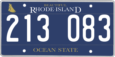 RI license plate 213083