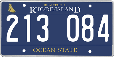 RI license plate 213084