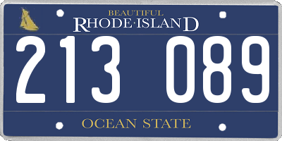 RI license plate 213089