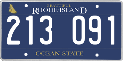RI license plate 213091