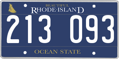 RI license plate 213093
