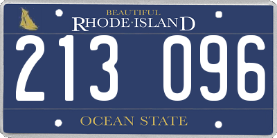 RI license plate 213096