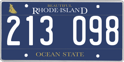 RI license plate 213098