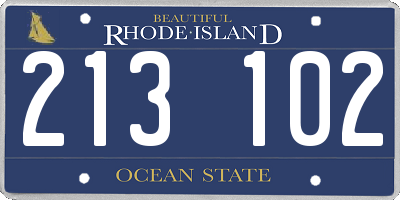 RI license plate 213102
