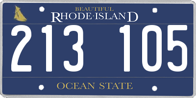 RI license plate 213105