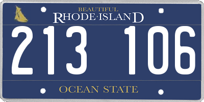 RI license plate 213106