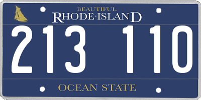 RI license plate 213110