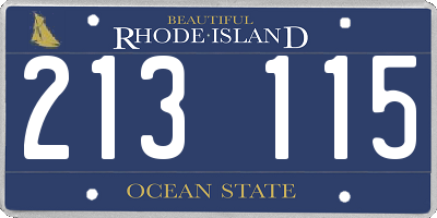 RI license plate 213115