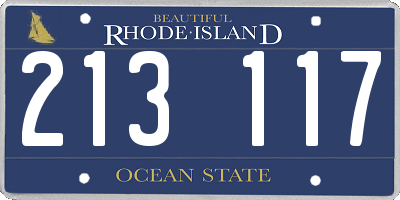 RI license plate 213117