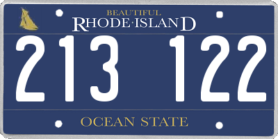 RI license plate 213122