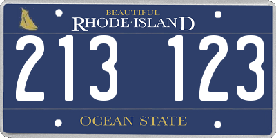 RI license plate 213123