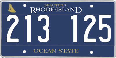 RI license plate 213125