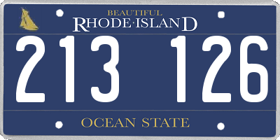 RI license plate 213126